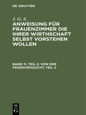 cover image of Von der Federviehzucht, Teil 2